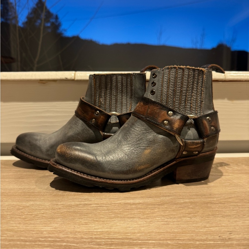 Gray blue and Brown Ankle Boots freebird